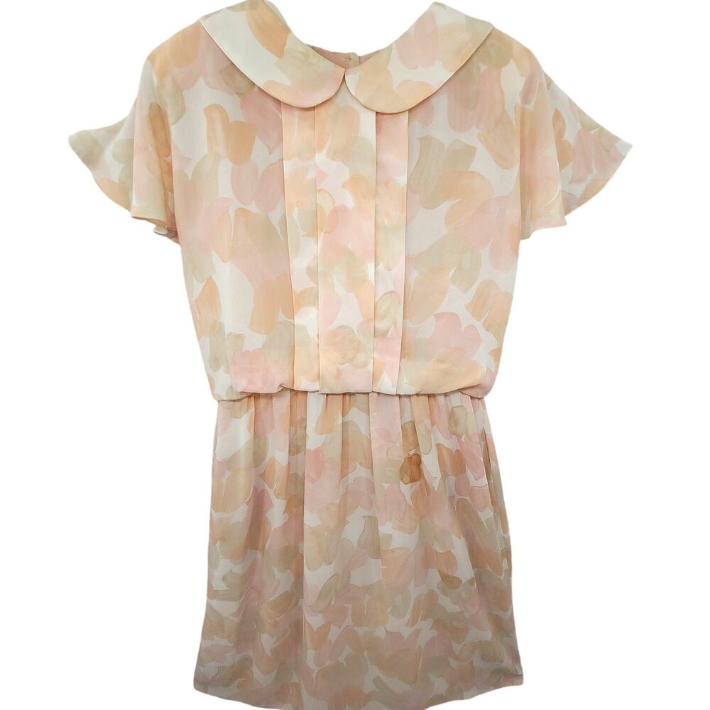 Sunlit 70s Floral Chiffon Dress—Pair with Boots &‎ Denim Jacket, Sz 10